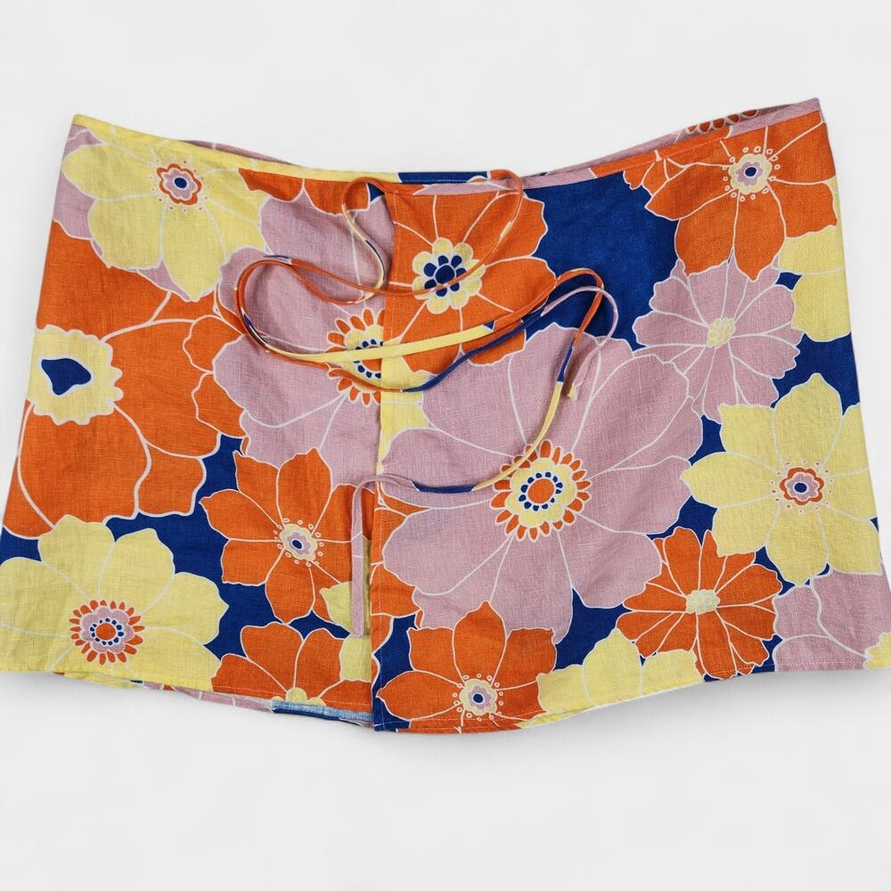 Rails Mateo Skirt Women's Large Multi Flower Power Linen Eco Floral Print Wrap